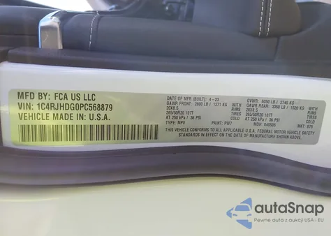 2023 Jeep Grand Cherokee Overland 4X4 from USA, damaged, VIN 1C4RJHDG0PC568879